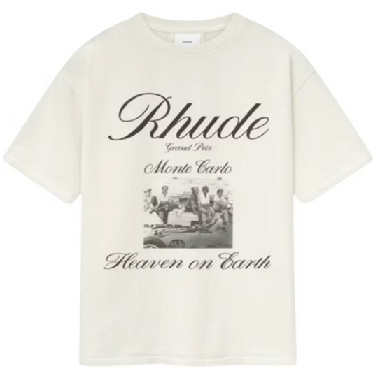 Rhude Heaven On Earth T-shirt Vintage White - Qualité Los Angeles