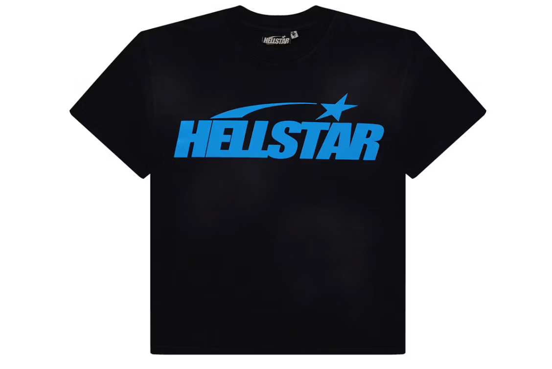 Hellstar Classic T-shirt (Regular Print) Black/Blue - Qualité Los Angeles