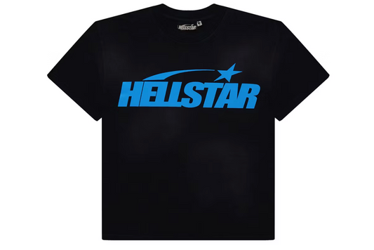 Hellstar Classic T-shirt (Regular Print) Black/Blue - Qualité Los Angeles
