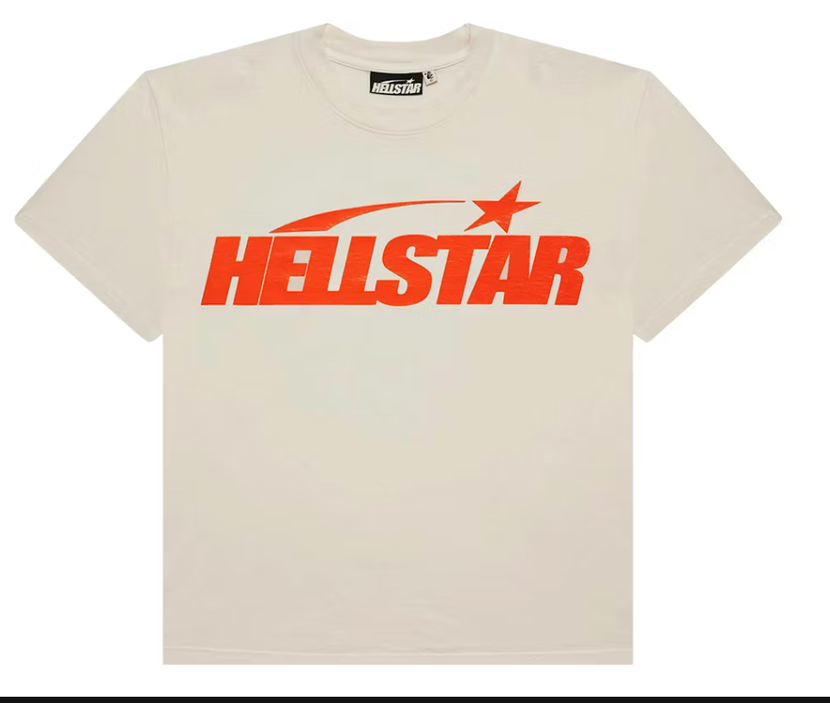 Hellstar Classic T-shirt (Regular Print) White/Orange - Qualité Los Angeles