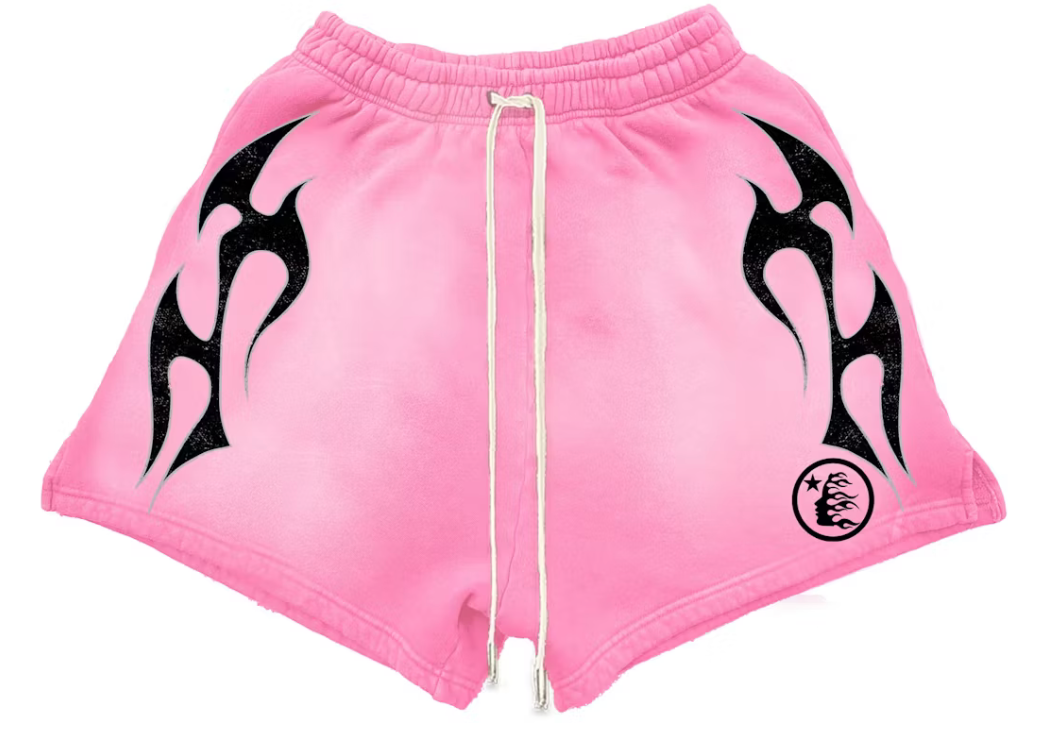 Hellstar Flame Shorts Pink Black - Qualité Los Angeles