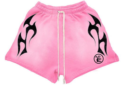 Hellstar Flame Shorts Pink Black - Qualité Los Angeles