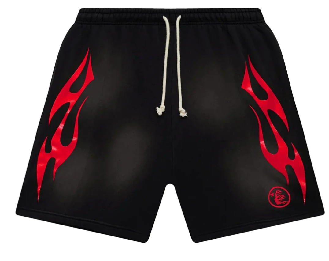 Hellstar Flame Short Black Red - Qualité Los Angeles