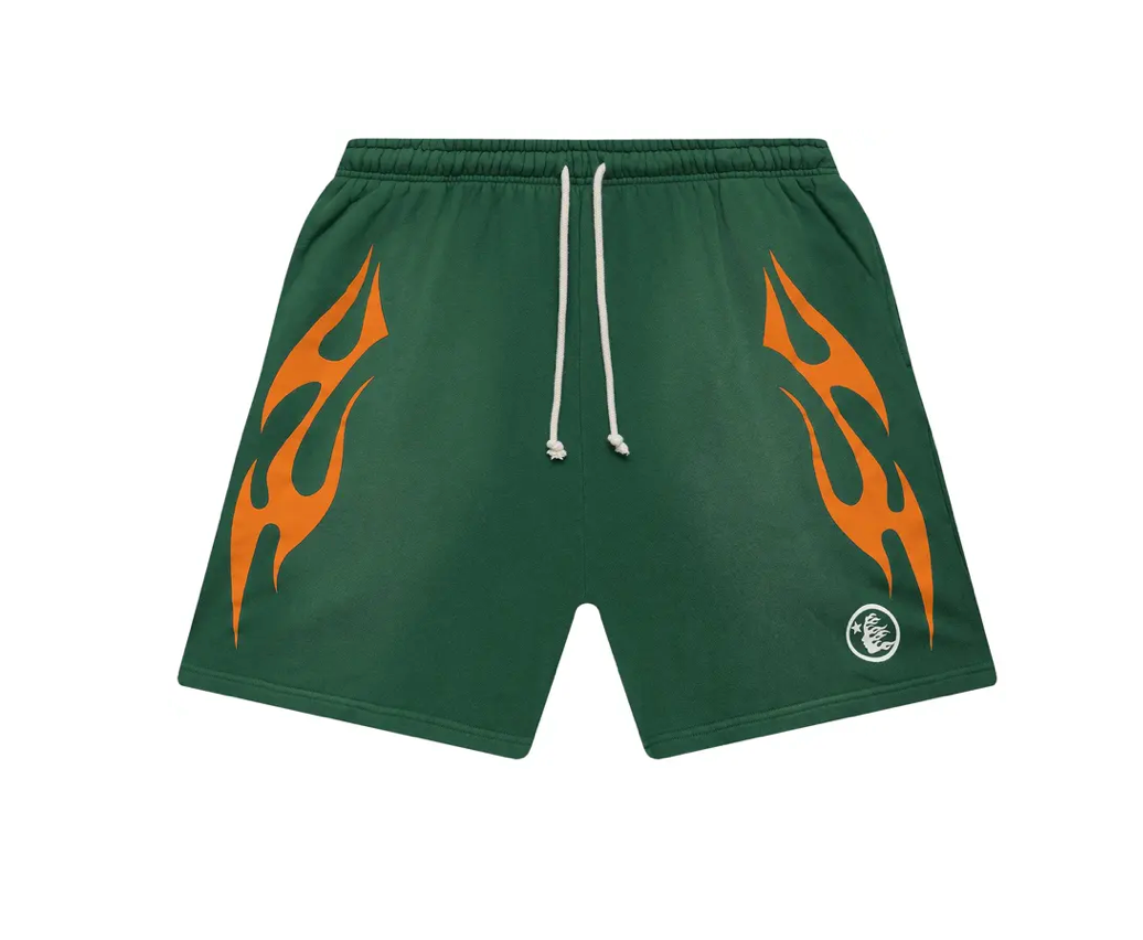 Hellstar Flame Short Green Orange - Qualité Los Angeles