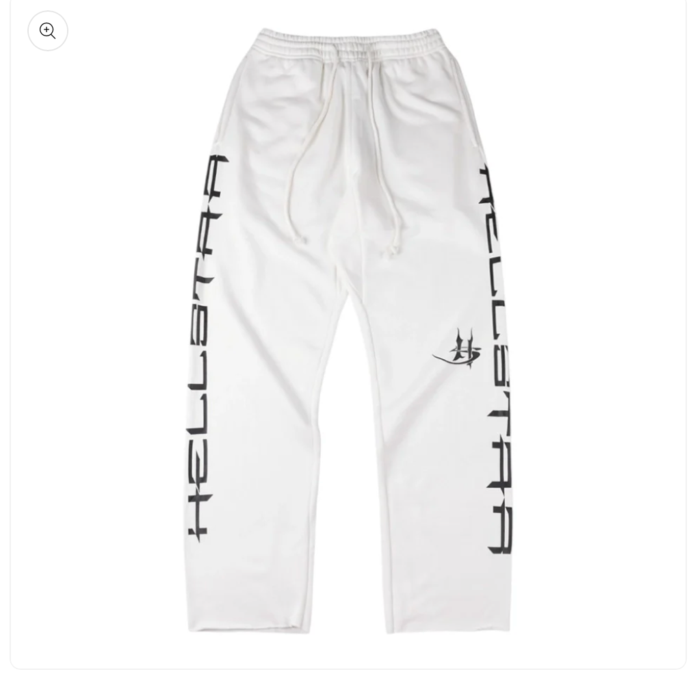 Hellstar Gothic Sweatpants White - Qualité Los Angeles
