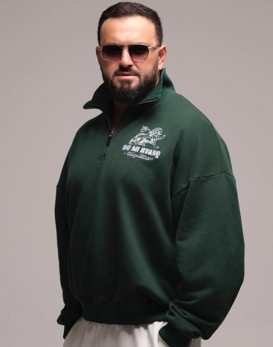 Du Mi Kyanq Vintage Quarter-Zip Green - Qualité Los Angeles