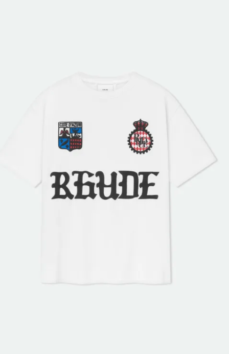 RHUDE COTE D'AZUR CREST OVERSIZED TEE WHITE - Qualité Los Angeles