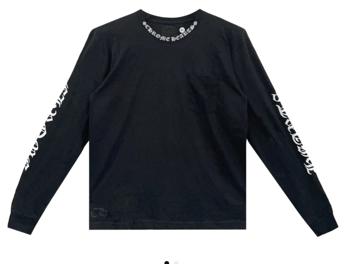 Chrome Hearts Neck Logo Longsleeve Black - Qualité Los Angeles