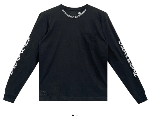 Chrome Hearts Neck Logo Longsleeve Black - Qualité Los Angeles