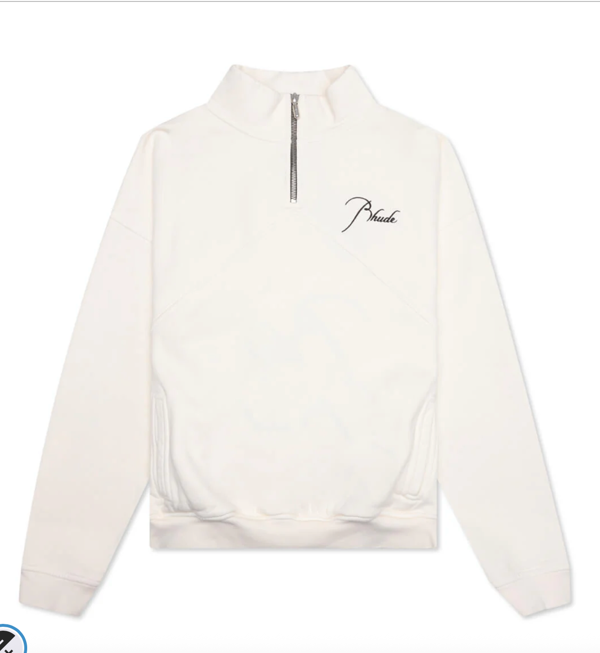 Rhude Quarter Zip Vintage White - Qualité Los Angeles