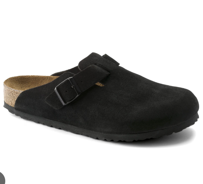 Birkenstock Boston Soft Footbed Suede Black - Qualité Los Angeles