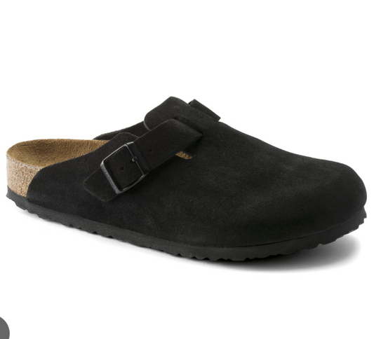 Birkenstock Boston Soft Footbed Suede Black - Qualité Los Angeles