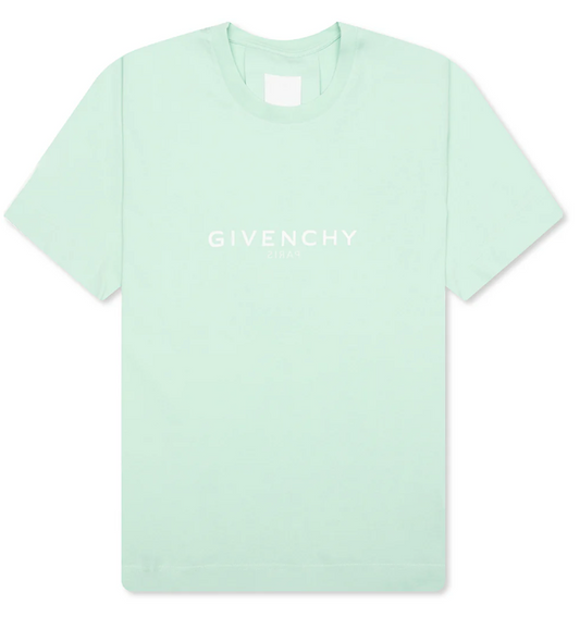 GIVENCHY SLIM FIT REVERSE PRINT T-SHIRT - AQUA GREEN - Qualité Los Angeles