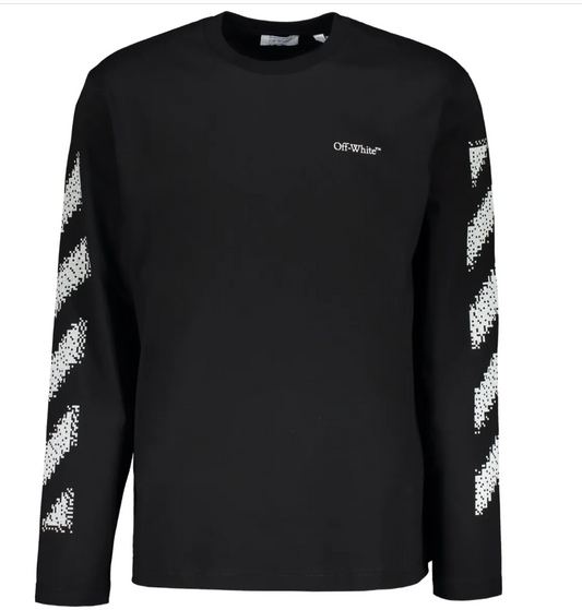 Off-White Pixel Diagonal Skate Long Sleeve T-Shirt