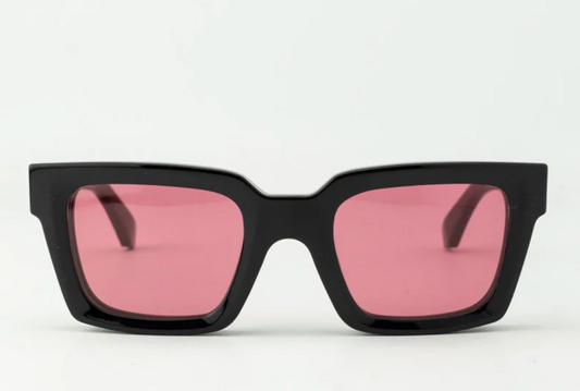 OFF WHITE 14C CLIP-ON BLACK/RED SUNGLASSES - Qualité Los Angeles