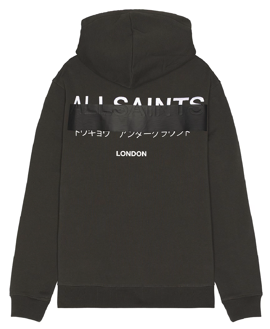AllSaints Redact Pullover Embroidered Logo Hoodie