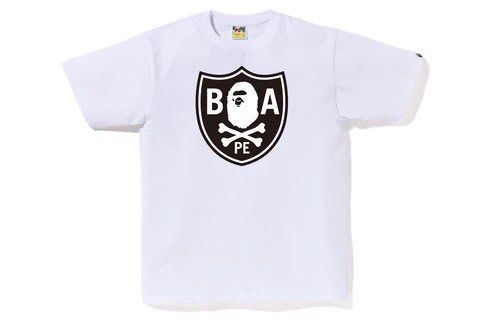 Bape Crossbone Shield Tee White