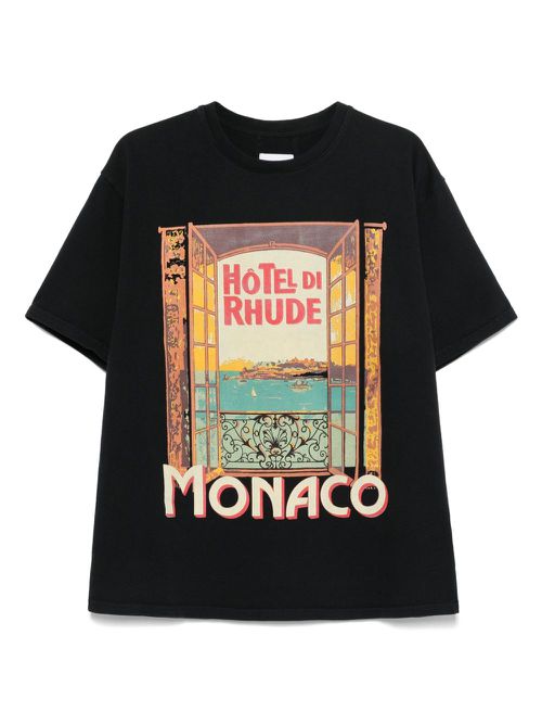 RHUDE Hotel di Monaco T-shirt Vintage Black