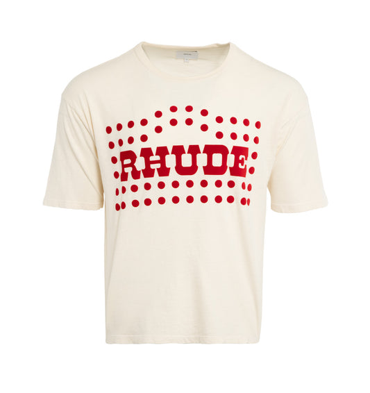 Rhude Flocked Burnout T-Shirt White