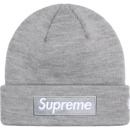 Supreme New Era Box Logo Beanie Grey