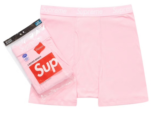 Supreme Hanes Boxer Briefs 2 Pack Pink