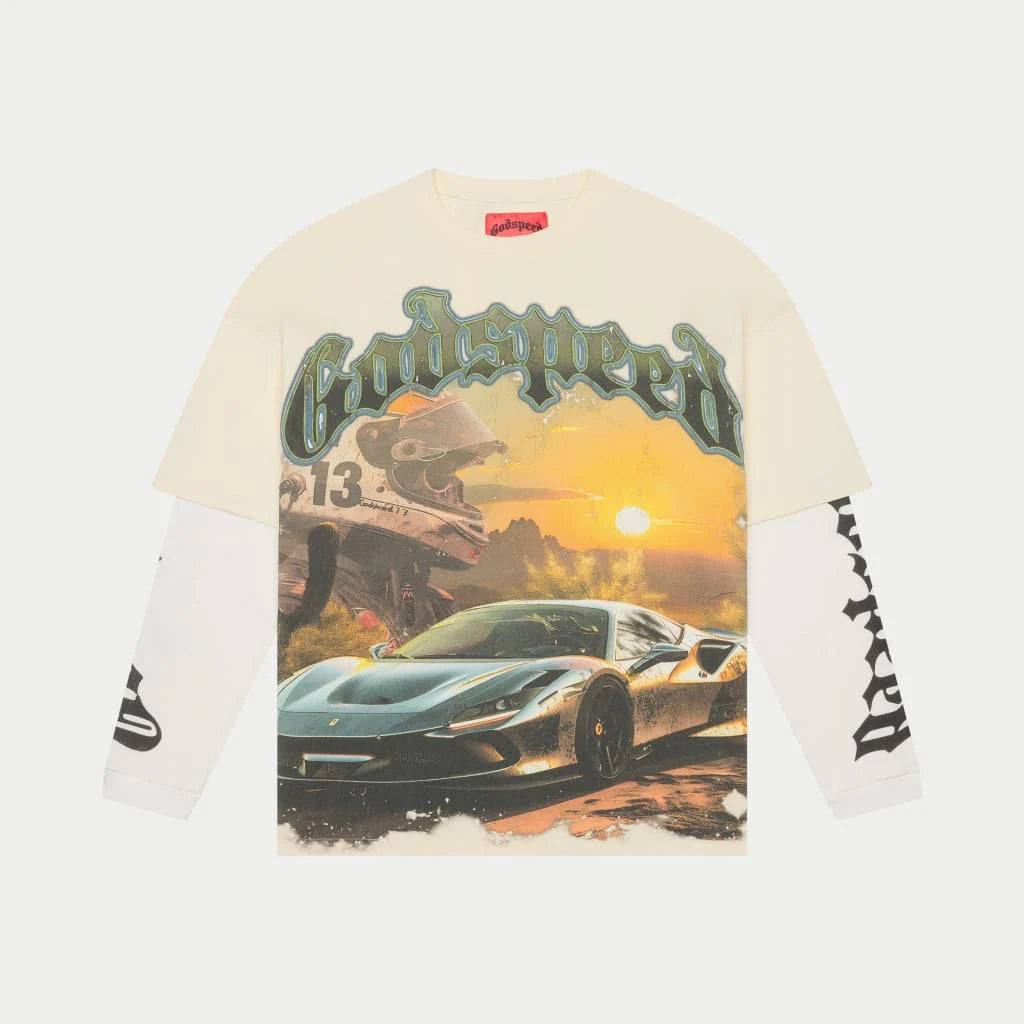 Godspeed Sunset Drift Layered T-Shirt Bone