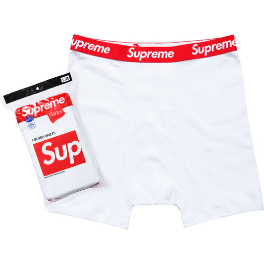 Supreme Hanes Boxer Briefs 4 Pack White